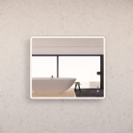 S4 Rectangle Led Mirror With Brushed Nickel Framed 900 * 750